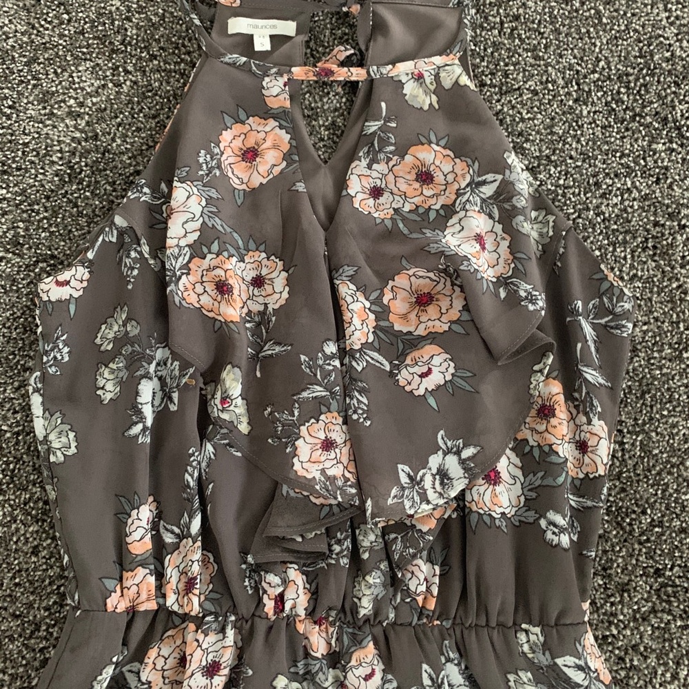 Gray Floral Sundress